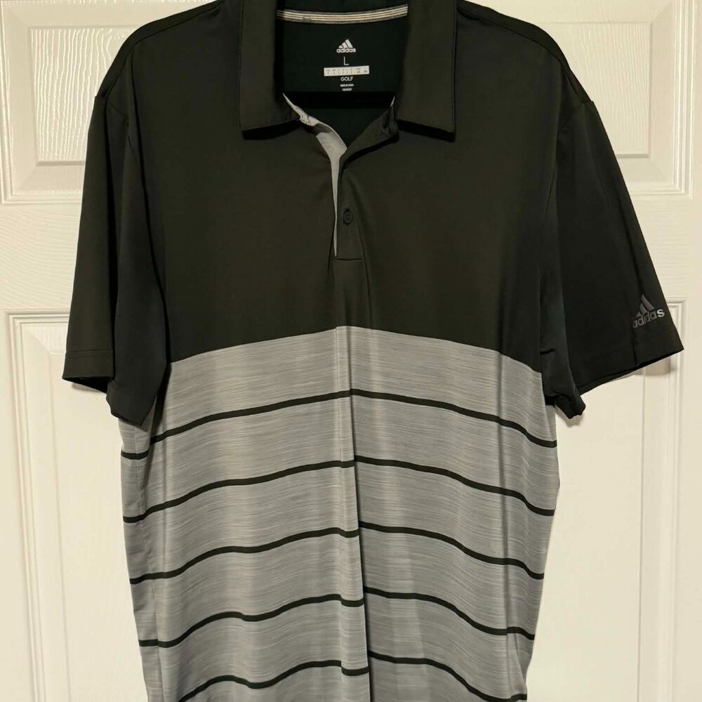 Adidas Adult Men's Large Golf Polo Black/Gray